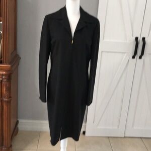 Ellen Tracy Black silk sheath-dress. Size 8 Linda Allard